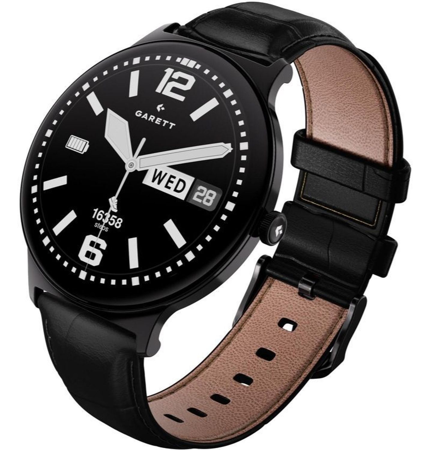 Smartwatch męski Garett Quantum Glow czarny stalowy AMOLED 1,43″ + pasek skórzany (7).jpg